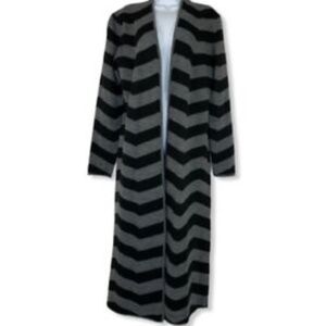 Garnet Hill Duster Length Chevron Cardigan